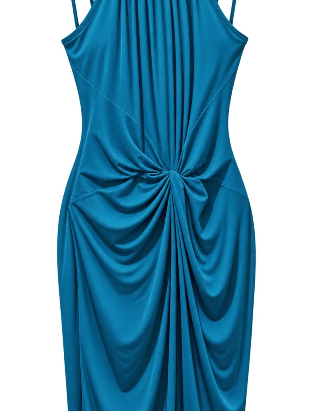 MICHAEL Michael Kors Teal Blue Strapless Twist-Front Dress